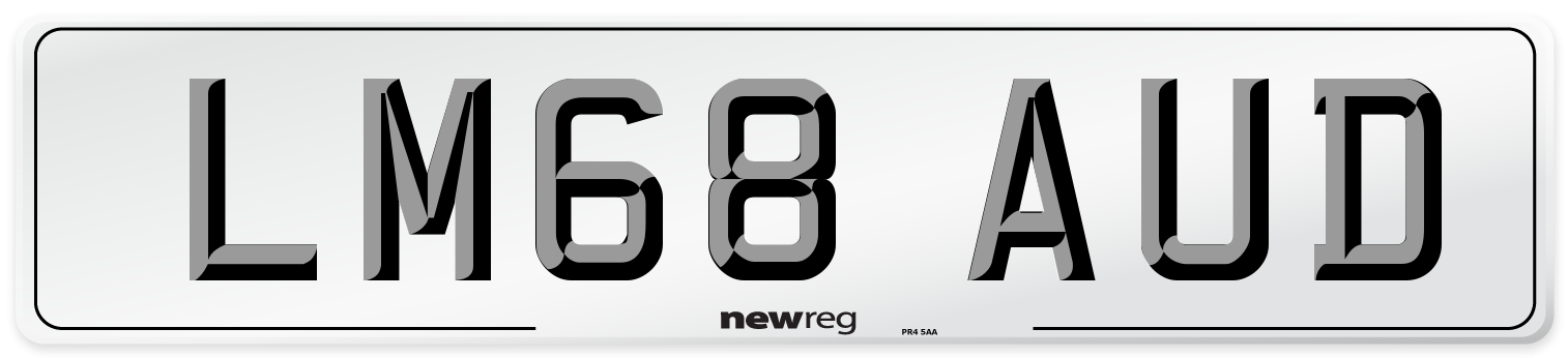LM68 AUD Number Plate from New Reg
